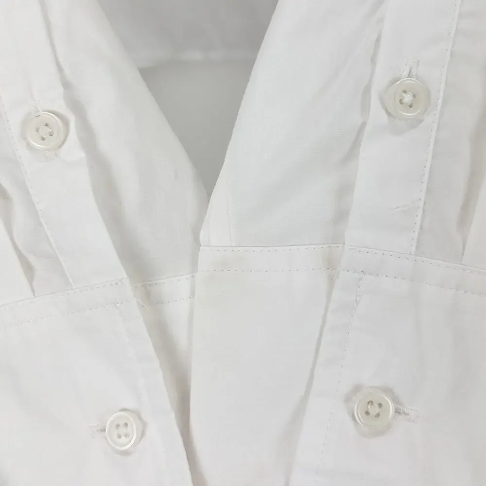 J.Crew Cropped Button Up Shirt Cotton White Minimalist Classic Womens US 8 NWT